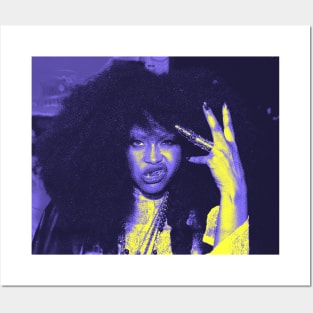 Badu Retro Hip Hop Neon Purple Posters and Art